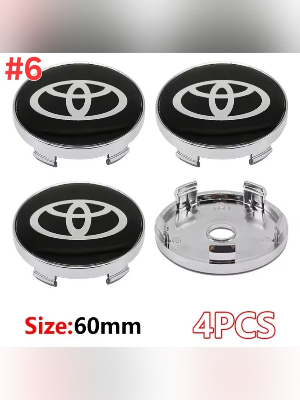 60mm Toyota Wheel Rim Center Caps Set See Many Colors